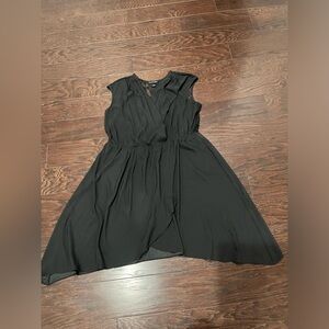 Victoria's Secret VS Satin Lace Faux Wrap Black Dress Size X-Large